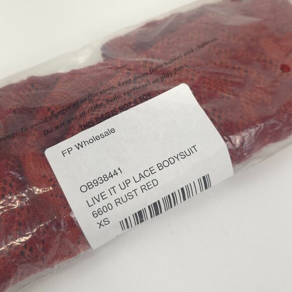 Free People  Intimately Live It Up Lace Body Suit Rust Red NWT XS - Picture 5 of 10